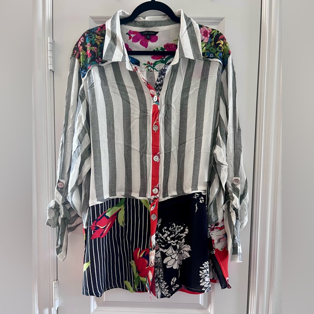 John Mark Mixed Pattern Top NWT - image 1